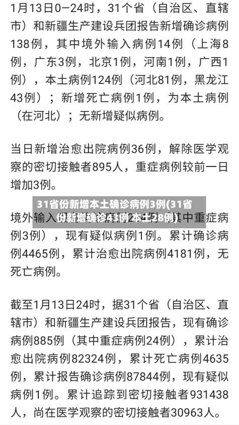 31省份近期最新疫情数据/31省市最新情况汇总