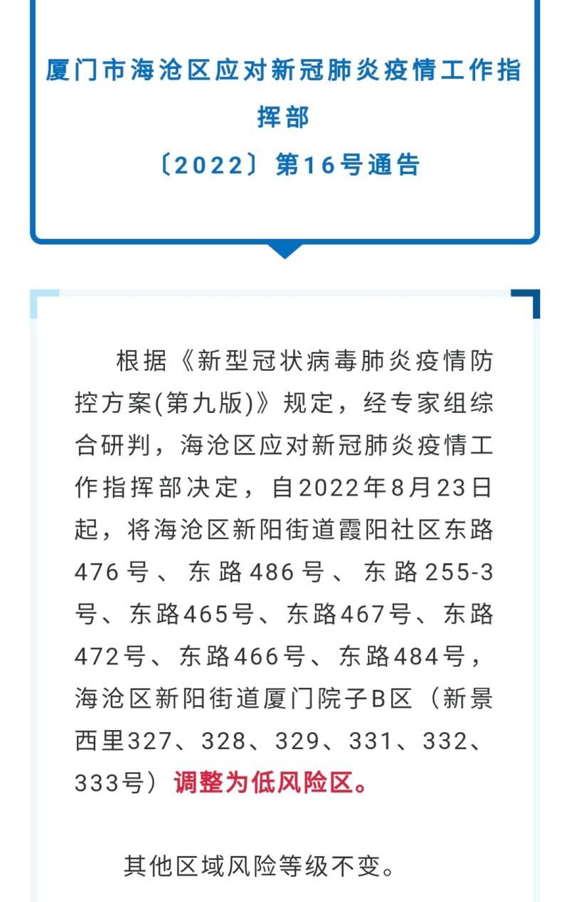 【一张图看懂福建厦门海沧区近期病例通报,厦门海沧疫情病例】