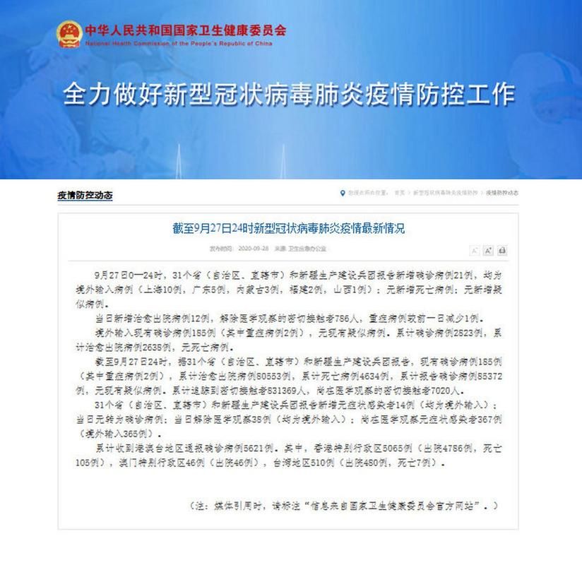 31省份增27例阳性感染者:31省新增输入21例
