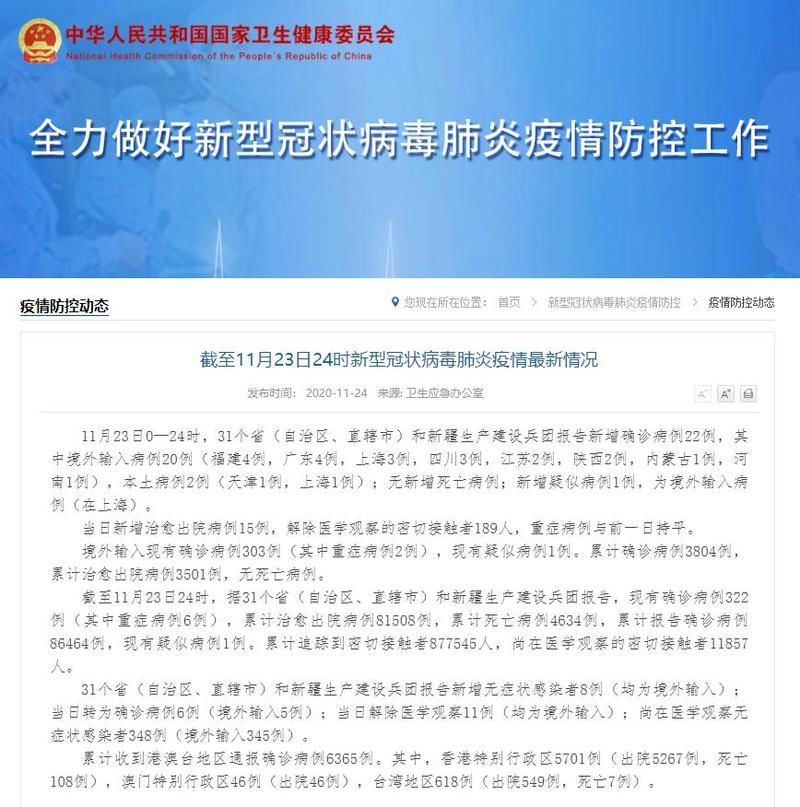 31省份新增确诊22例含本土5例_31省份新增确诊病例2例