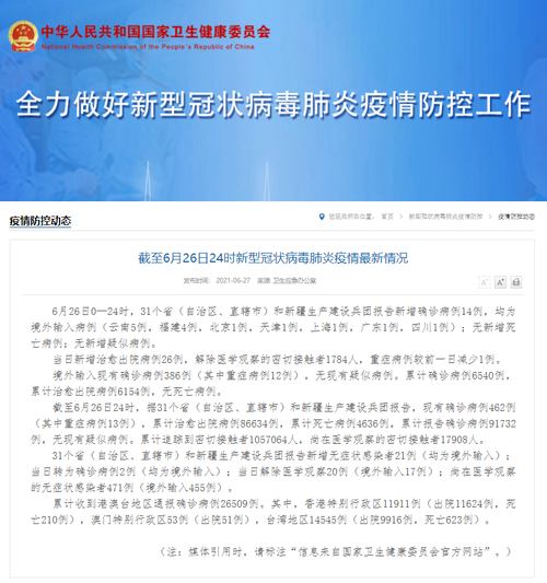 全国新增14例均为境外输入(31省区市新增14例确诊均为境外输入)