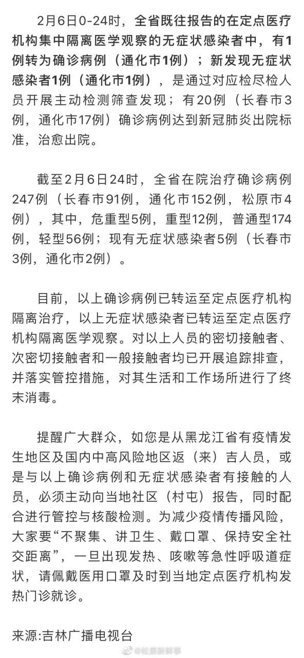 【一张图看懂近1天吉林松原疫情,吉林松原新增病例】