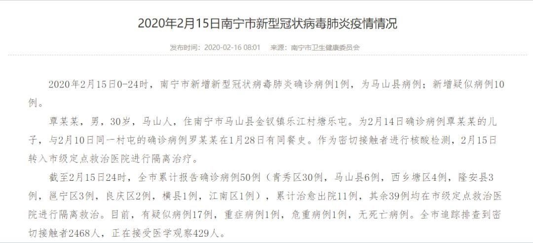 青秀区最新病例通报:寻找同轨迹人员:青秀区是哪里